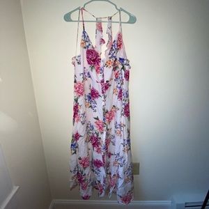Forever21 White Floral Midi Dress